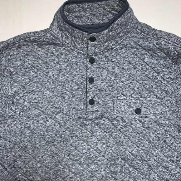 FAHERTY Mens Medium Epic Quilted Fleece Pullover Carbon Melange Long Sleeve Prep - Picture 6 of 13